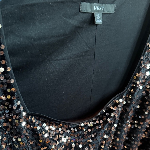 NEXT Elegant Sequins Black and Brown and Gold accent Dress - Picture 11 of 11
